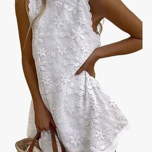 White Floral Mini Dress